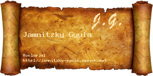 Jamnitzky Gyula névjegykártya