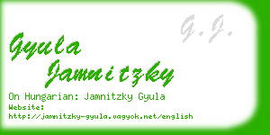 gyula jamnitzky business card